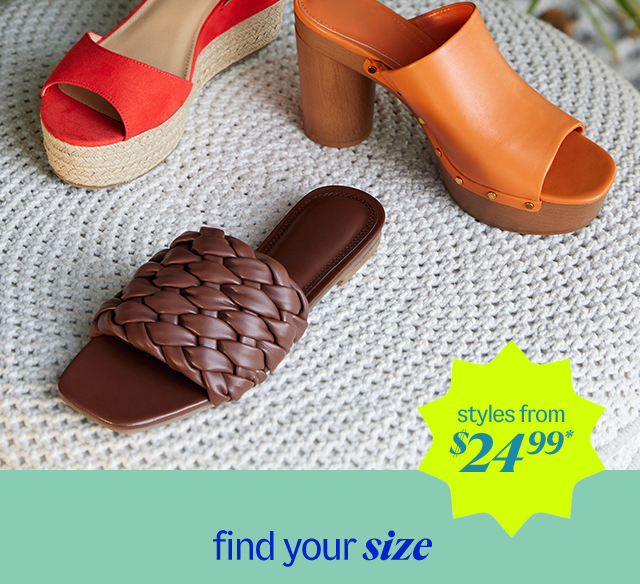 shop womens shoes find your size styles from 24.99*