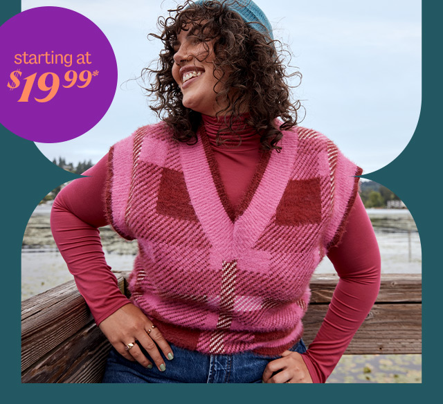 women's clothing sweaters starting at $19.99*